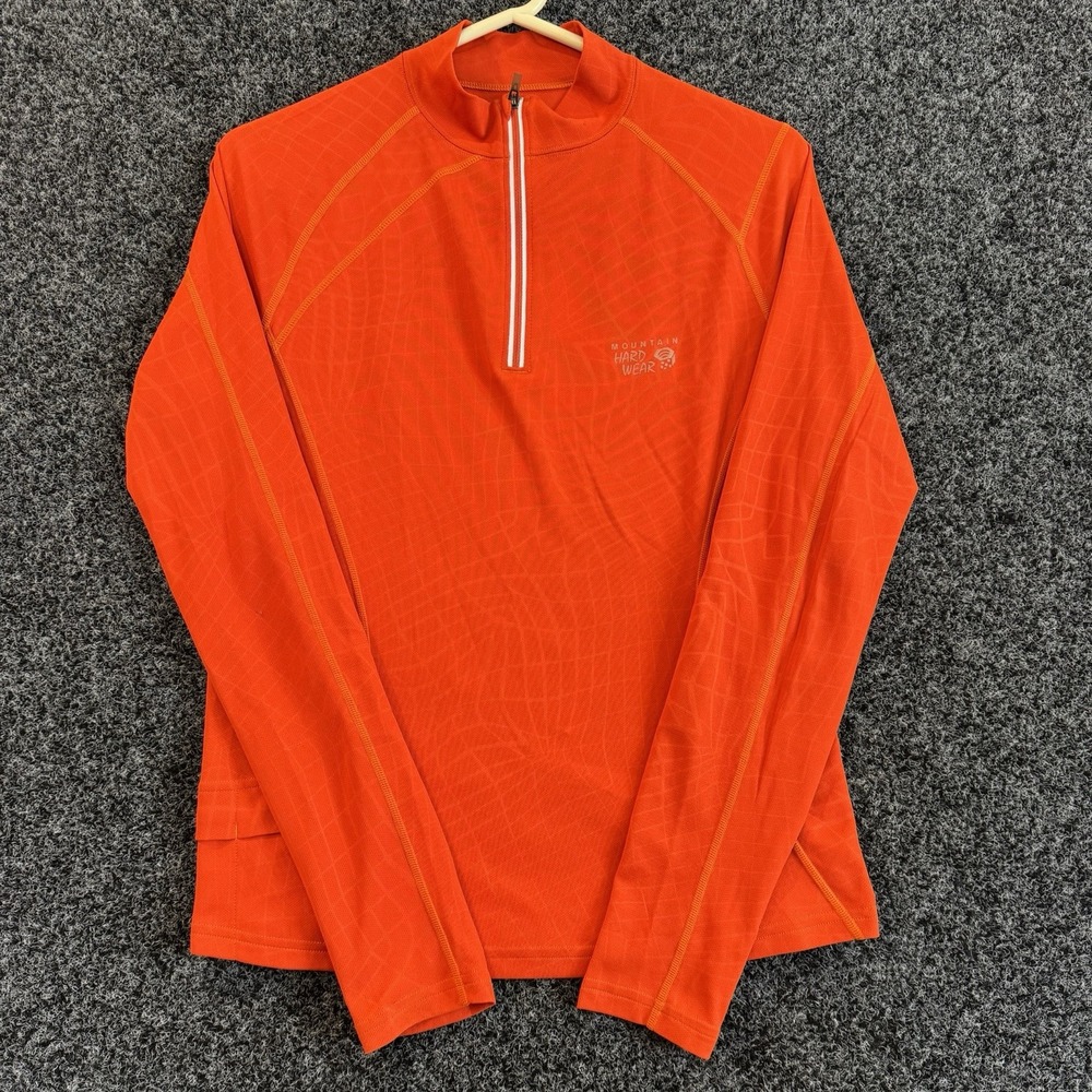 Mountain Hard Wear‎ Women's Long Sleeve 1/4 Zip Fleece Pullover Medium Orange